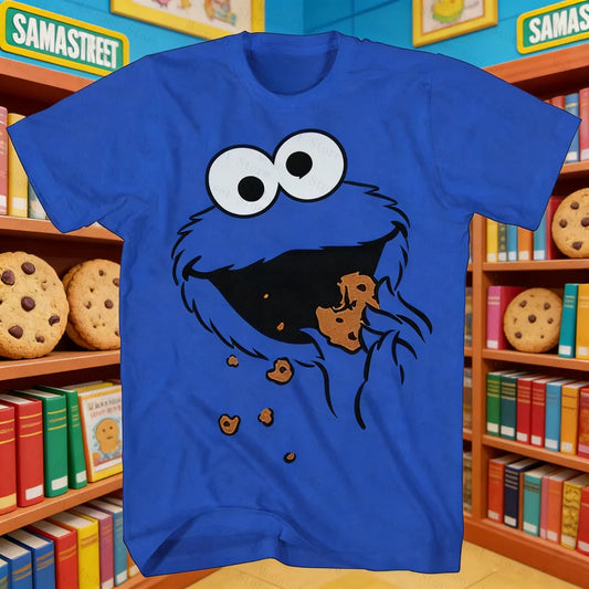 Sesame Street Elmo Large Face T-shirt High Quality Casual Couple Street Sports T-shirt Kids Tshirt Men's Shirts Woman t-shirts