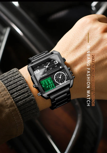 BINBOND Luxury quartz watches for men luminous waterproof multi-functional men's watch sport fashion casual reloj wristwatch TOP
