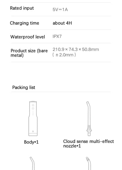 New MIJIA Portable Oral Irrigator F300 Dental Water Jet Water Flosser Teeth Whitening Bucal Tooth Cleaner Waterpulse MEO703