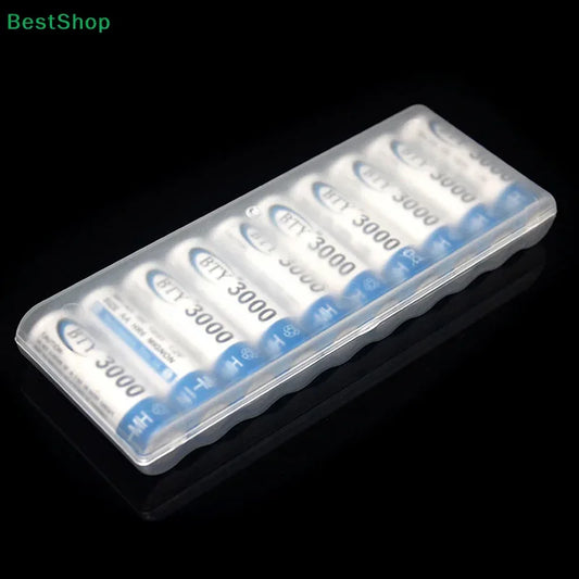 ♥10 Slots Transparent Plastic Battery Storage Box Hard Container Holder Case For AAA/AA Battery Organizer Accessories