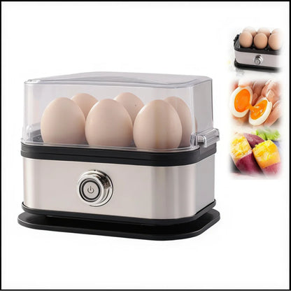 200W Power Eggs Boiler Space Saving Auto Shut-Off Smart Egg Cooker 6 Eggs Capacity Stainless Steel Rapid Egg Cooker2026new