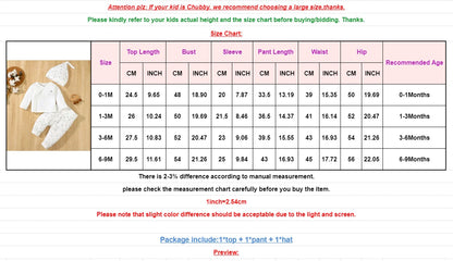 3PCS Newborn Baby Boy&Girl Daily Clothes Set Elephant Long Sleeve Top+Pant+Hat Spring and Autumn Outfits for Infant 0-9 Months