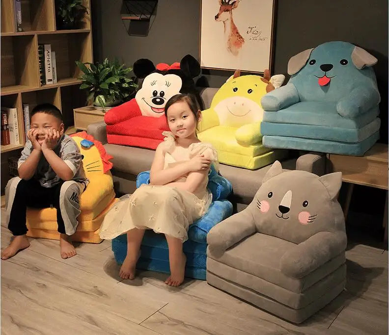 Sofas Children Sofa Cute Cartoon Lazy Folding Small Sofa Bed Girl Princess Baby Toddler Dual-purpose Child Seat All sofas