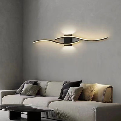 LED Wall Lamp 60/80CM Remote Control Wall Sconce Living Room TV Background Decor Bedroom Kitchen Stair Home Decor Led Lighting