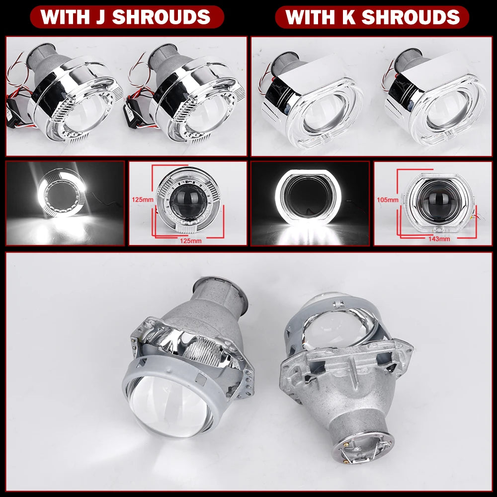 3 inch Projector Lens H7 For Hella 3R Headlights Retrofit Kit Single Xenon Moto Low Beam Auto Lamp H7 D2S D2H LED HID Car Light