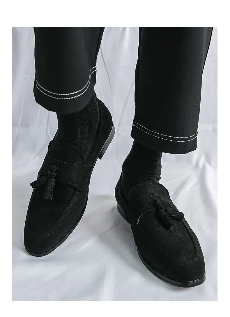 Fashion Casual Business Shoes Men High Quality Office Social Leather Shoes Men Slip On Loafers Man Tassel Men's Dress Shoes