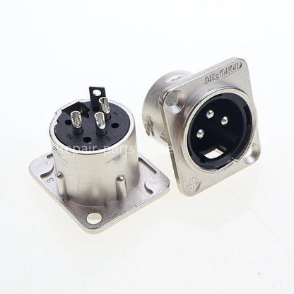Male Female Panel Audio Microphone HF XLR 3pin Jack Plug Connector Black silver YS145BG YS146BG Copper Contact XLR Metal Socket