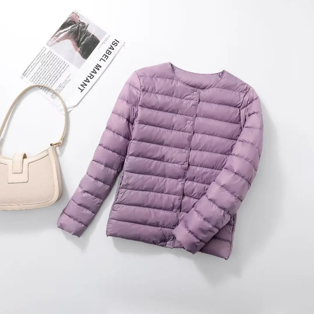Light Down Coat Spring Autumn Warm Women White Duck Down Slim Jackets Female Fashion Ultra Lightweight Packable Puffer Coats