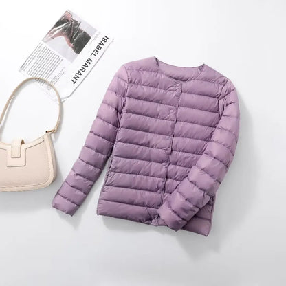 Light Down Coat Spring Autumn Warm Women White Duck Down Slim Jackets Female Fashion Ultra Lightweight Packable Puffer Coats
