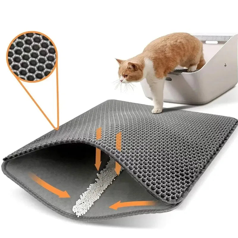 Double Layer Cat Litter Mat Heavy Duty Waterproof Cat litter box Washable Bed Mat Clean Pad Products Mat Pet Clean