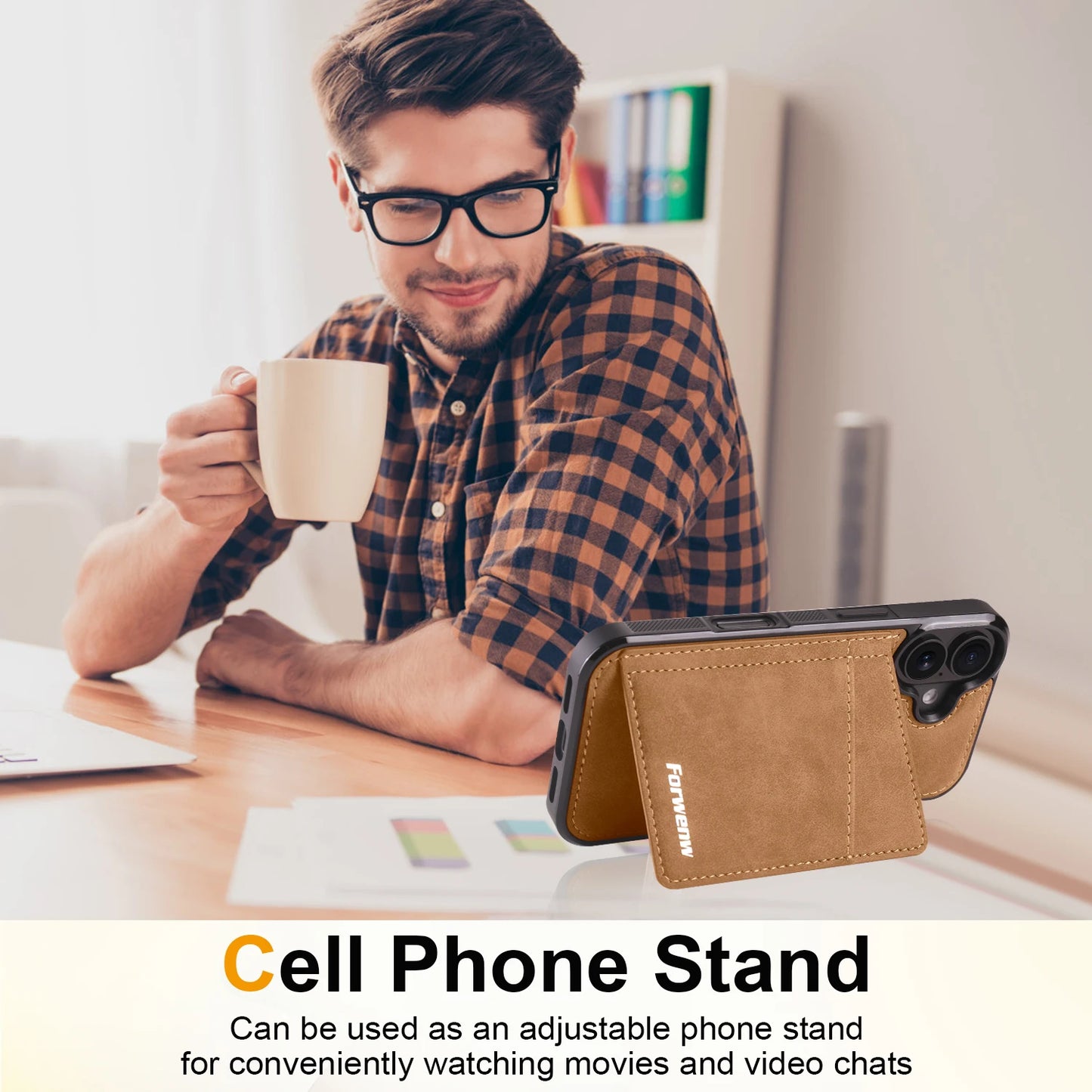 Business Flip Leather Case for iPhone 16 17 Air 16E 15 14 13 12 11 Pro Max Plus Mini Built-in Magnetic Wallet Card Phone Cover