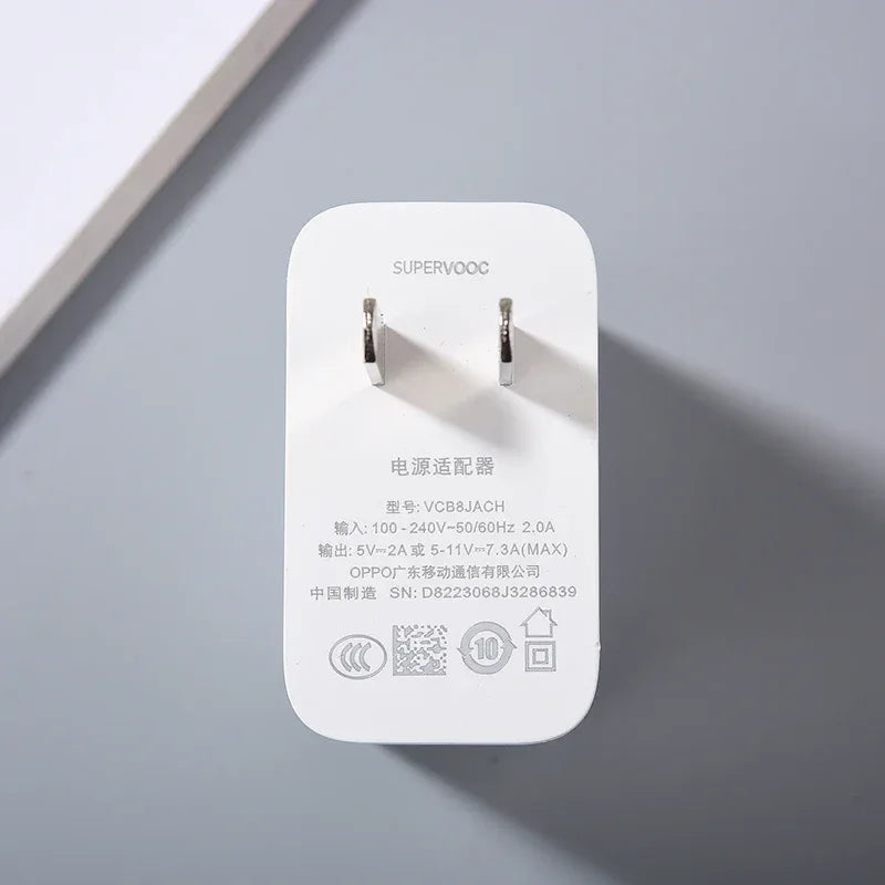 Oneplus 80W Supervooc Charger EU/US Fast Charge Adapter Usb Type C Cable for One Plus 1+ 12R 10 9 8 7 7T Pro Ace 2 Nord 2T Ace 3
