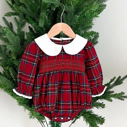 New Year's Party Clothes ﻿Christmas Toddler Kids Baby Girls Clothes Sister Matching Xmas Bodysuit Dress Outfits Red Plaids Sets
