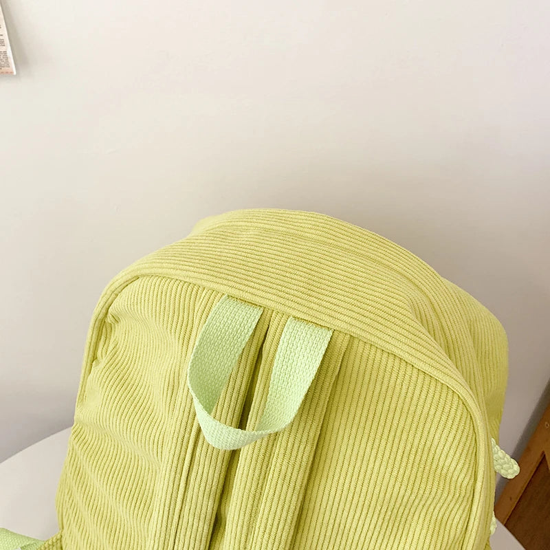 Women Schoolbag Waterproof Large Capacity School Backpack Smooth Zipper Solid Color Teens Girl Casual Daypack Bag Student Supply