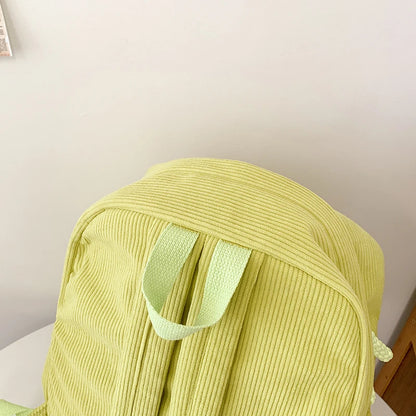 Women Schoolbag Waterproof Large Capacity School Backpack Smooth Zipper Solid Color Teens Girl Casual Daypack Bag Student Supply