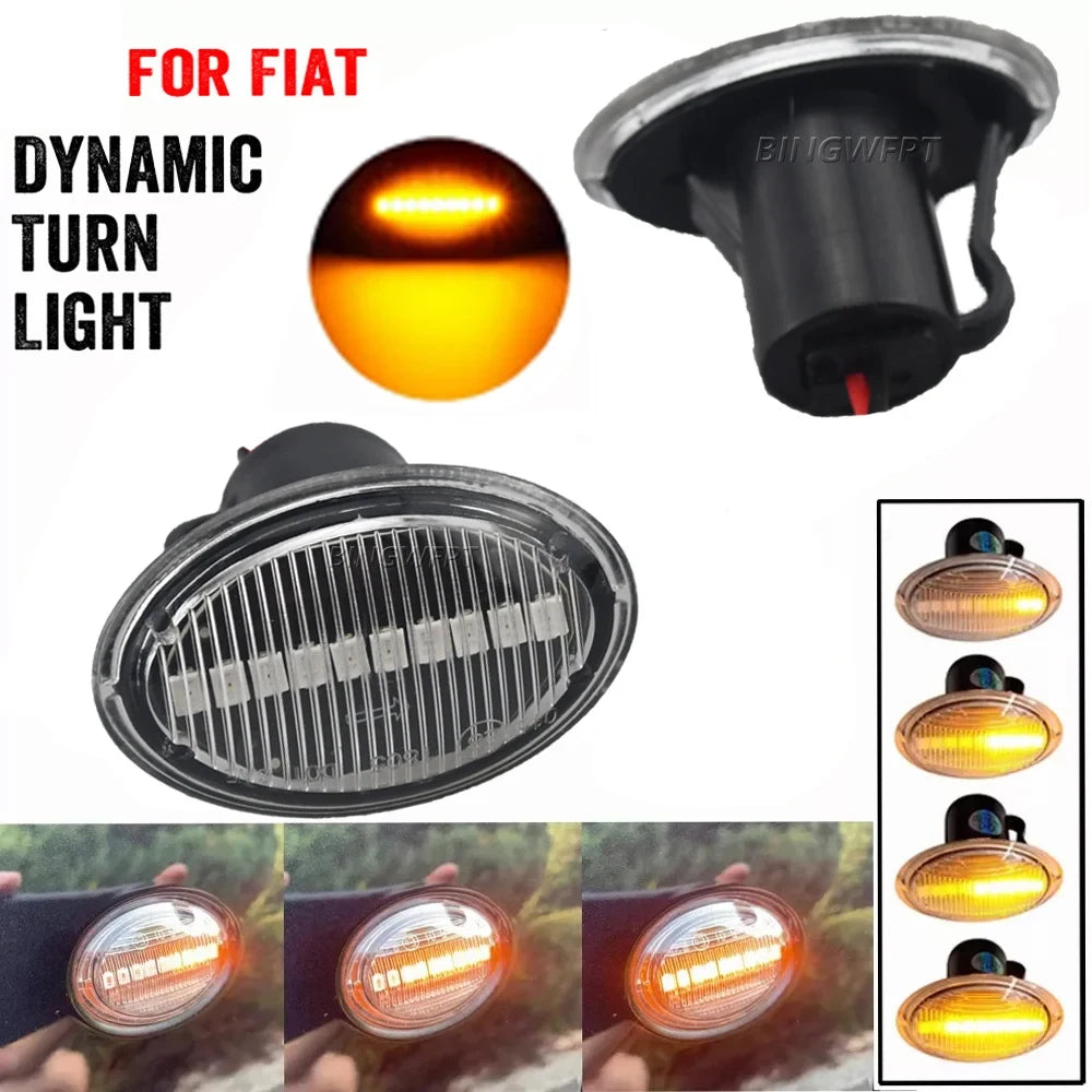 BINGWFPT For Abarth 500 595 695 For FIAT 500 500C 500L Flashing LED Dynamic Turn Signal Side Marker Light