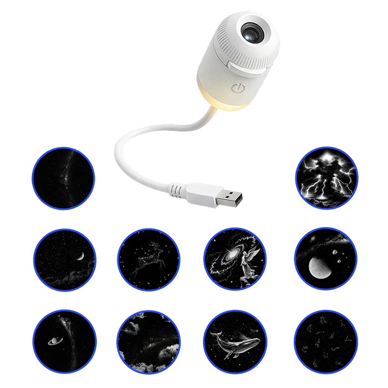 Mini Star Projector Night Light Starlight Atmosphere Lamp with Eye Protection for Bedroom Ceiling USB Rechargeable Aurora Light