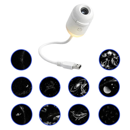 Mini Star Projector Night Light Starlight Atmosphere Lamp with Eye Protection for Bedroom Ceiling USB Rechargeable Aurora Light