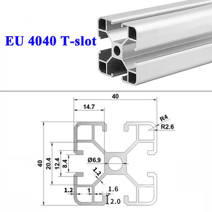 1PC BLACK 4040 4040 T Slot European Standard Anodized Aluminum Profile Extrusion 100-1000mm Linear Rail for CNC 3D Printer