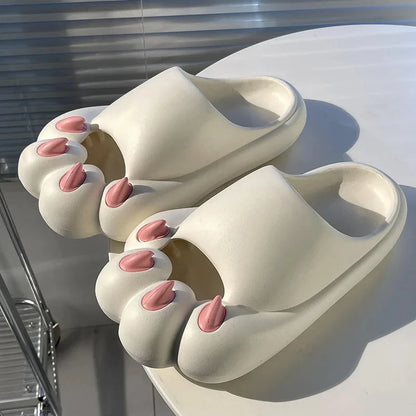Cute Tiger Paw Slippers Men New Summer Outdoor Slides Shoes Unisex Funny Cartoon Bear Cat Claw Lovers Slipper Novelty Flip Flops