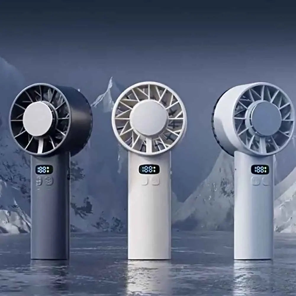 Outdoor high-speed refrigeration handheld fan 100 speed mini fan USB charging portable fan