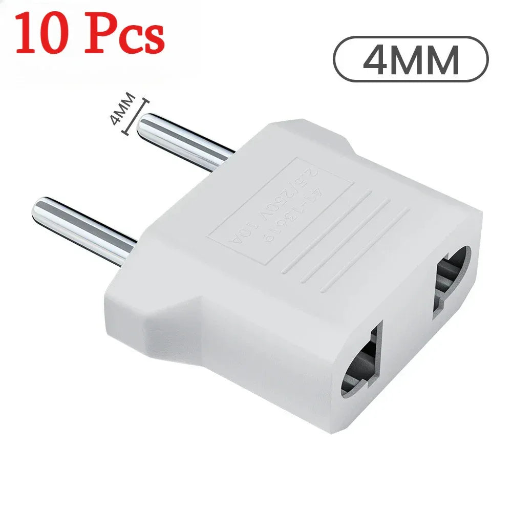 3/5/10Pcs US to EU Converter Plug 4mm/4.8mm Electrical Socket Plugs Adapters American China Europe Plug Adapter Converter Socket