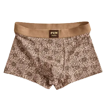 Men's Cotton Boxers Anti-Bacterial Rose Print Boxer Briefs Breathable Soft Underwear Comfortable Men's Innerwear