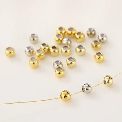 Brass Round Slider Stopper Beads for Bracelet Silicone Inside Positioning Spacer Adjust DIY Crafts Jewelry Making Findings