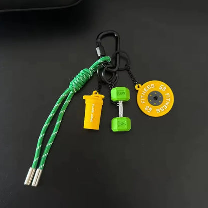 Fitness Keychain Gym Lover Barbell Key chain Weightlifting Keyring Silicone Weight Plate Gym Gifts Workout Gifts Bag Charm Backp