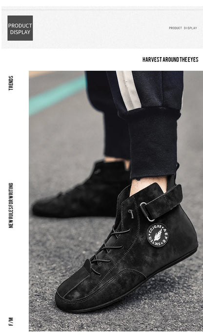 YRZL Men's Shoes Ankle Boots Lightweight Anti-slip Man Casual Walking Shoes Soft Soles Comfortable Breathable Blue Shoes for Men