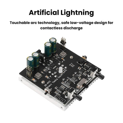 Mini Tesla Coil with Bluetooth Music Sync Adjustable Arc Length Touchable Safe Low-Voltage Design RGB Light Show