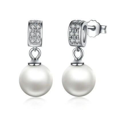 Drop Earrings Fine Jewelry Female Drop Earrings with Pearls Earrings 925 Sterling Silver Jewelry Mother's Day Gift SCE006