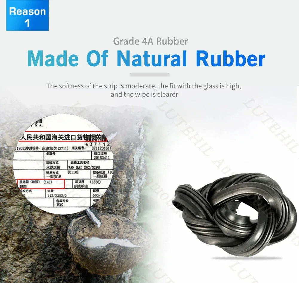 Car Vehicle Insert Rubber strip Wiper Blade (Refill) 6mm Soft 14" 16" 17" 18" 19" 20" 21" 22" 24" 26" 28" 1pcs Accessorie