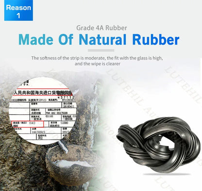 Car Vehicle Insert Rubber strip Wiper Blade (Refill) 6mm Soft 14" 16" 17" 18" 19" 20" 21" 22" 24" 26" 28" 1pcs Accessorie