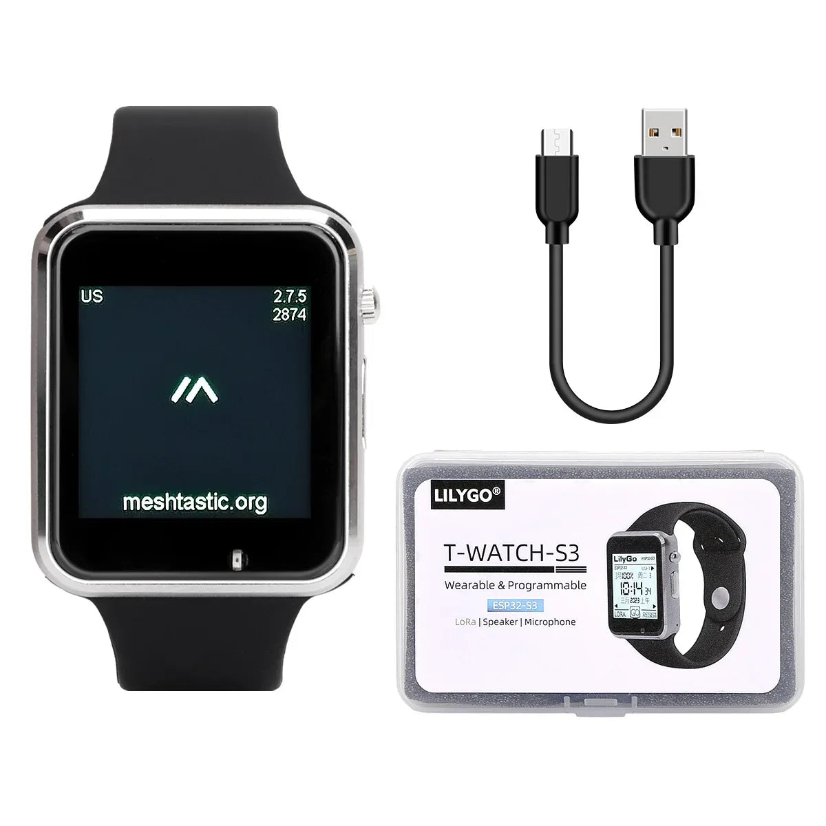 LILYGO T Watch S3 Lora Meshtastic Tracker ESP32-S3 WIFI Bluetooth LoRa Repeater IoT BMA423 Sensor with Mic Speaker Program