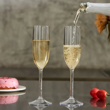 MICHLEY Unbreakable Champagne Flutes Glasses Set Plastic Tritan Sparkling Wine Glass For Wedding Party Picnic Barware 2/4 pcs