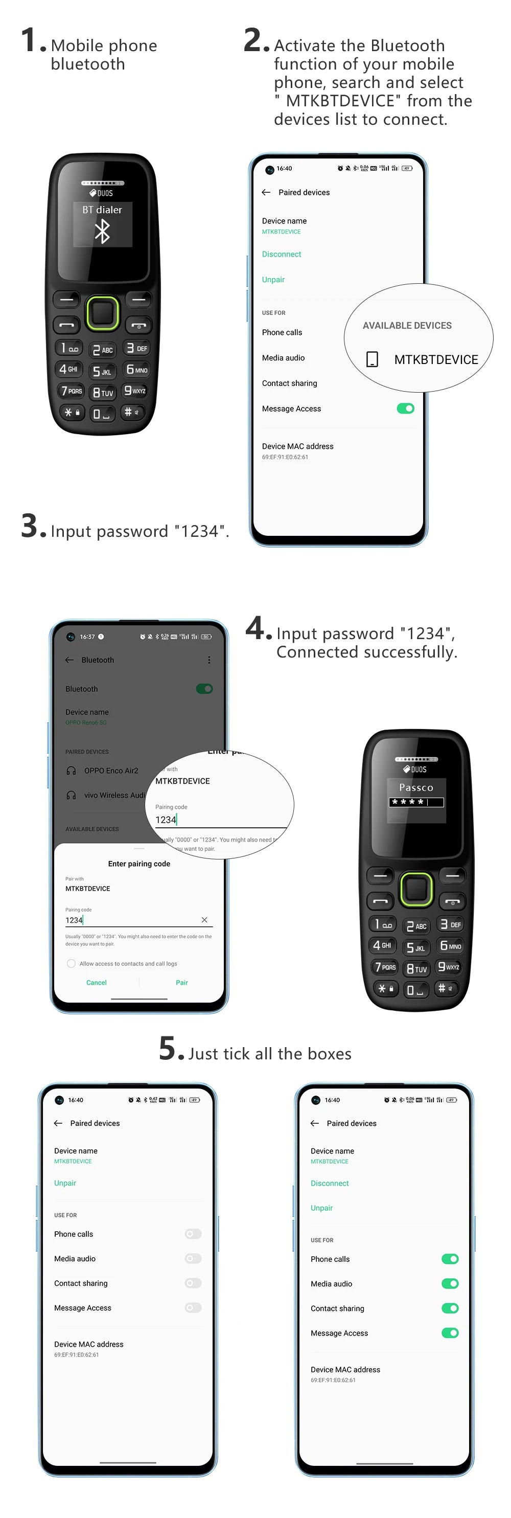 Button Mini Mobile Phone Bluetooth Earphone Dual SIM Cards Low Radiation Pocket Telephone Recording Alarm Backup Phone for Sport