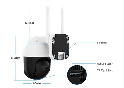 Hiseeu 4K 8MP Dual Lens PTZ Wifi IP Camera 8X Zoom Outdoor HD Full Color Night Vision Human Detection Video Surveillance Cameras
