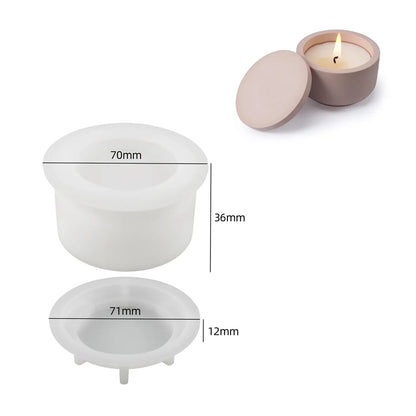 Gem Storage Box Silicone Mold DIY Concrete Round Bottle Making Mold, Used For Candle Cups, Jewelry Boxes, Vases, Fragrance Cups