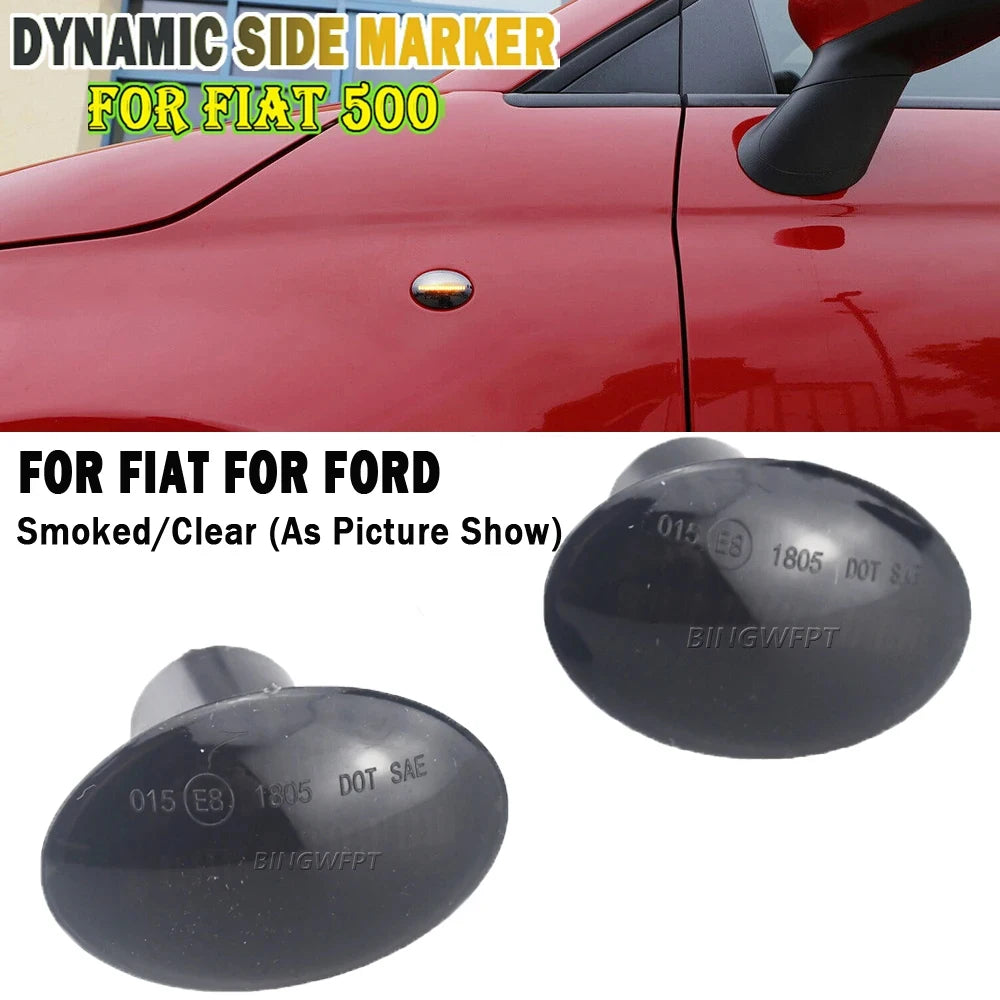 BINGWFPT For Abarth 500 595 695 For FIAT 500 500C 500L Flashing LED Dynamic Turn Signal Side Marker Light
