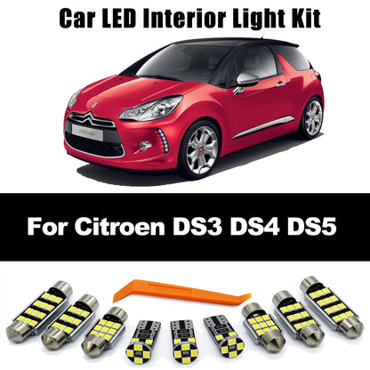 Car Accessories LED Bulb Interior Dome Map Reading Trunk Light Kit For Citroen DS3 DS4 DS5 2010- 2015 2016 2017 2018 2019 2020