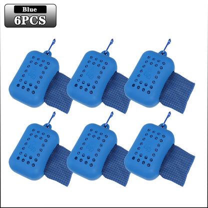 10PCS Portable Mini Silica Gel Set Cold Towel Polyester Fiber Outdoor Cooling Towel Fitness sports gym Run quick Dry Cool Towel