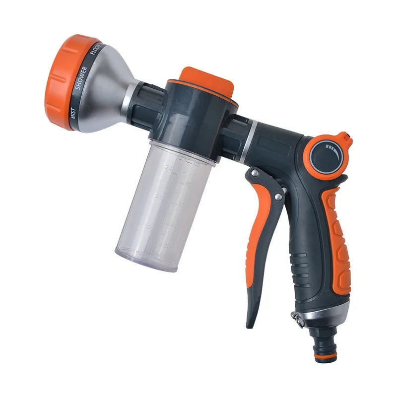 8 Function Foam Lance Water Gun High Pressure Nozzle Jet Garden Car Water Washer Sprayer With Foam Pot Cleaning Car Wash Tool
