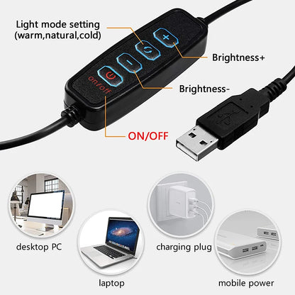 26/33cm LED Selfie Ring Lighting Photographic 12 Inch Led Lamp USB Remote Fill light For Phone Vlog Video Live with Phone Holder