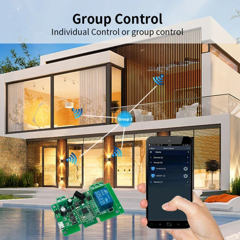 Zigbee Tuya 1CH Smart Relay Module Home Automation DC 5V 7-32V RF433Mhz Remote Control Motor Light Garage Switch Work With Alexa