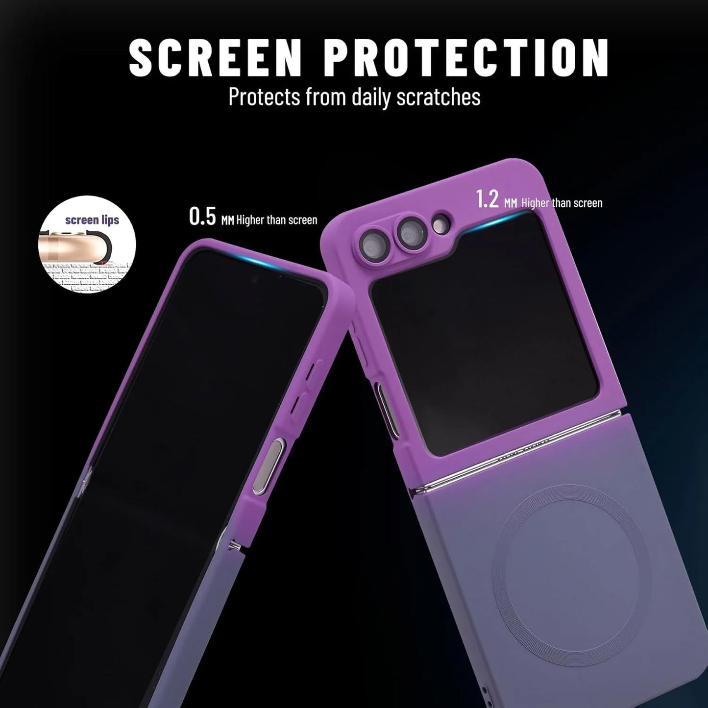 Luxury Gradient Case for Samsung Galaxy Z Flip 8 7 6 5 4 3 Soft Silicone Magnetic Charging Cover for Samsung ZFlip 6 7 8