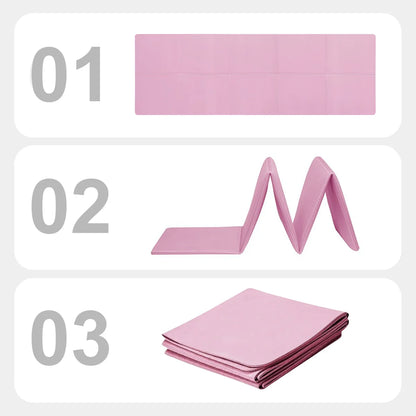 Foldable Yoga Mat Pink Eco Friendly EVA Folding Travel Fitness Exercise Mat 3/4/6mm Thicknesses for Yoga Floor Workouts