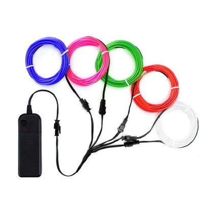 1m 3m 5m Glow EL Wire Neon Cable for Christmas Dance Party DIY Costumes Multicolor Illuminated Light AA Battery  Lamp LED Strip