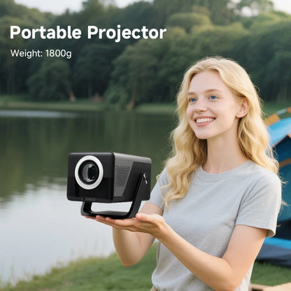 HUAWEISHI Full HD 1080P Projector 4K 1200 ANSI Android WiFi 6 Auto Focus Home Theater Projectors for Movie Meeting Video