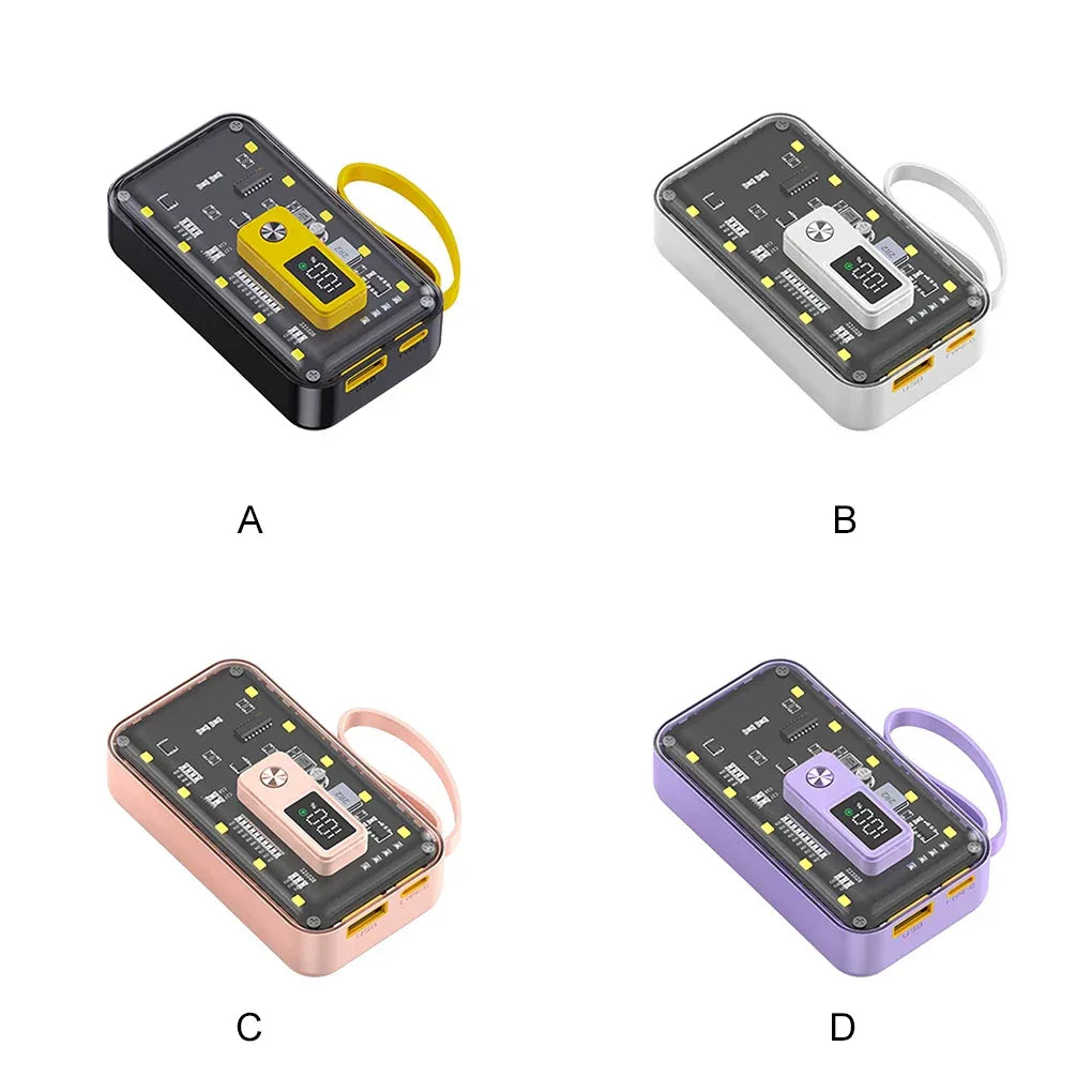 Transparent Mini Power Bank Kit Portable Fast Charging For21700 DIY Kit And Has Future Shape Is violet Battery not Included
